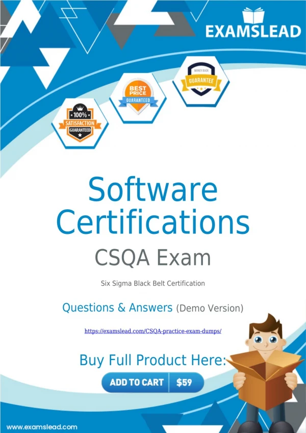 CSQA Exam Dumps - Pass your Software Certifications CSQA Exam in First Attempt