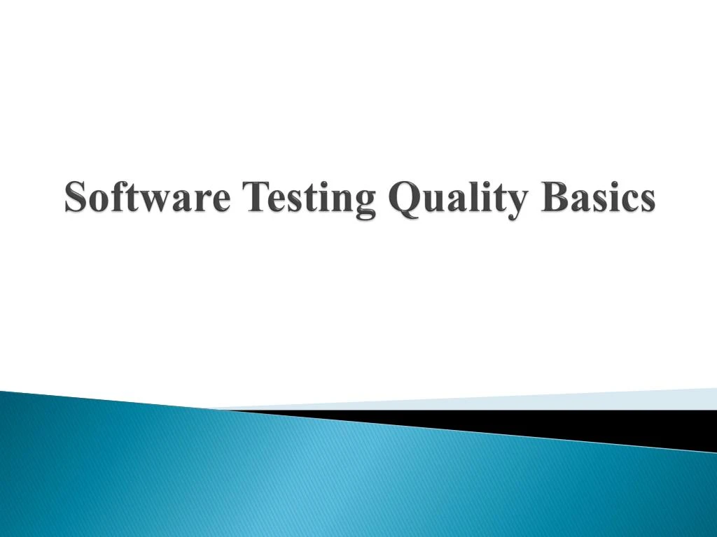 software testing quality basics