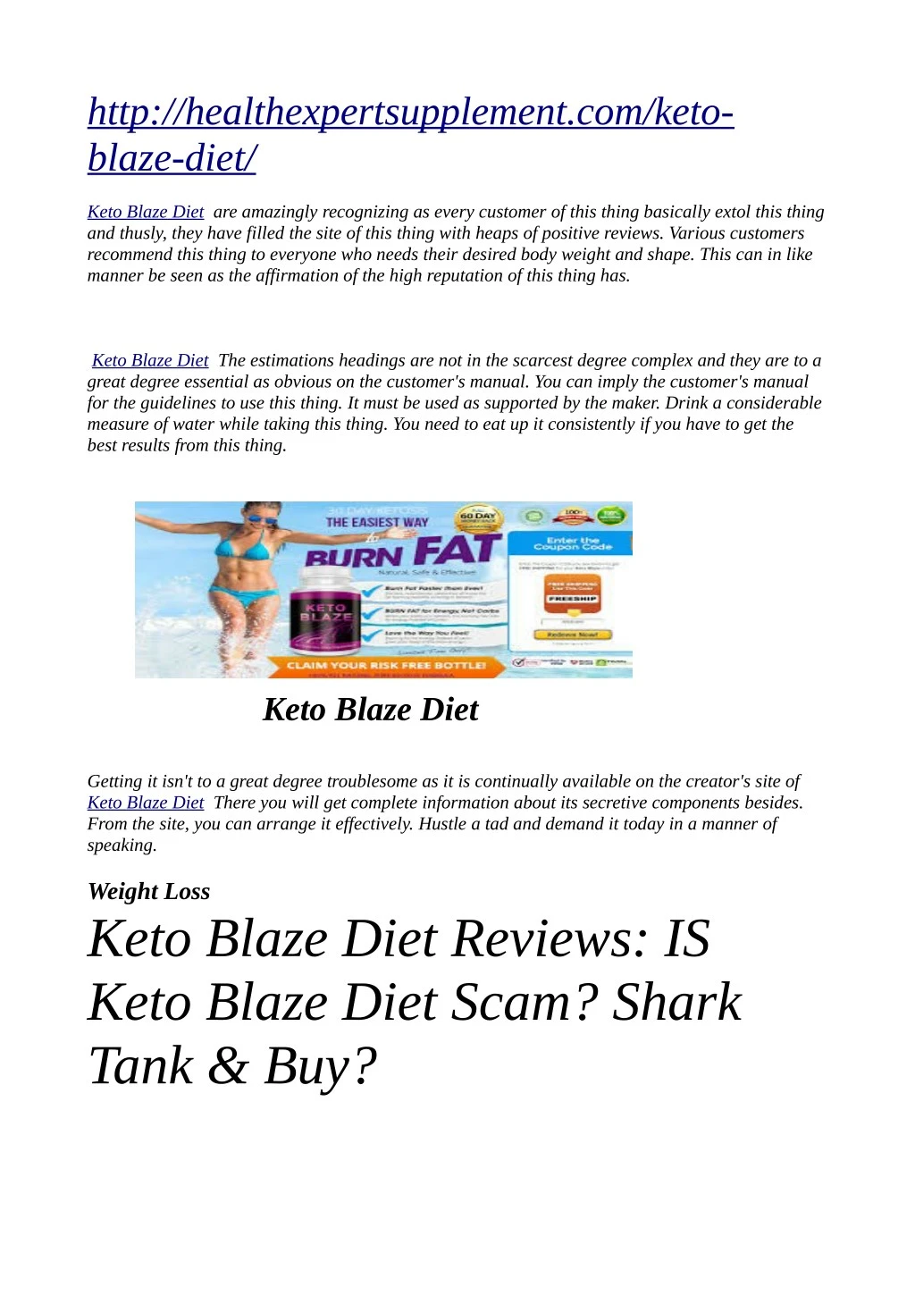 http healthexpertsupplement com keto blaze diet