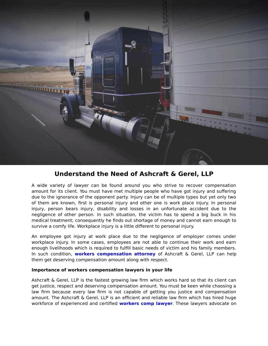 understand the need of ashcraft gerel llp