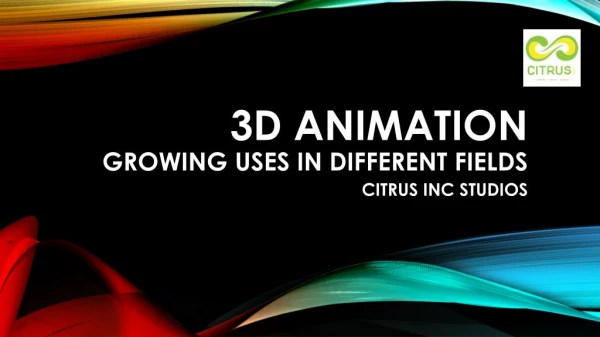 3D Animation in Different Fields