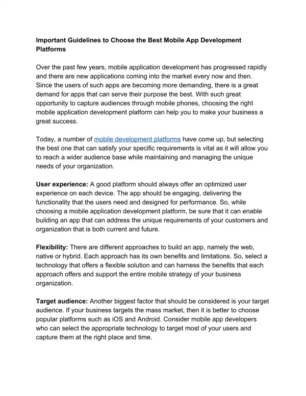 important guidelines to choose the best mobile