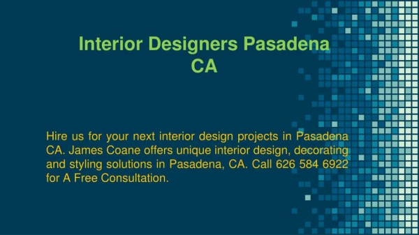 Interior Designers Pasadena CA