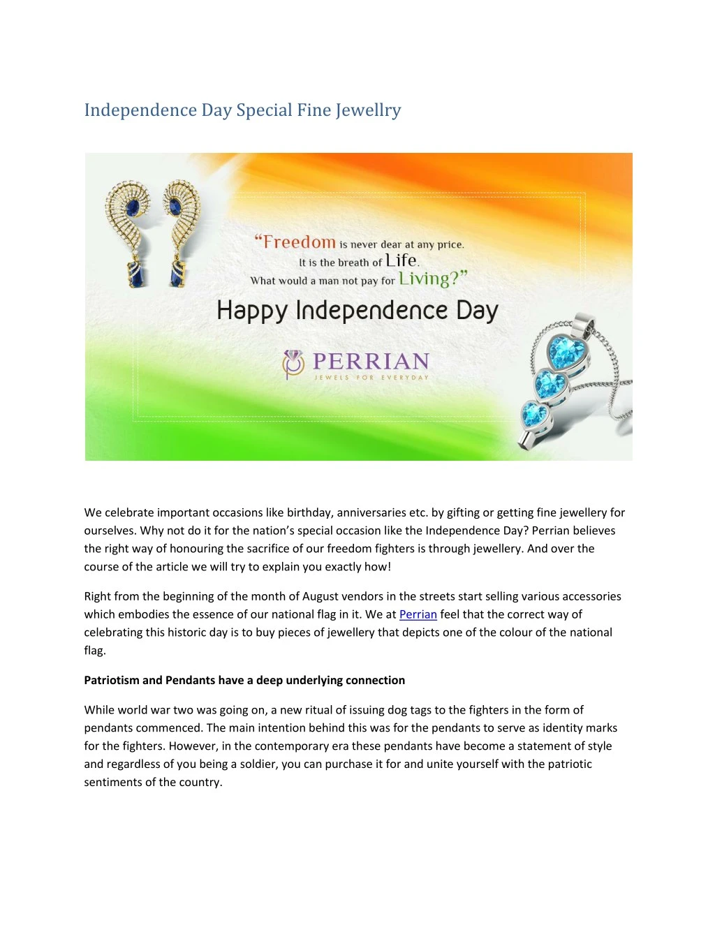 independence day special fine jewellry