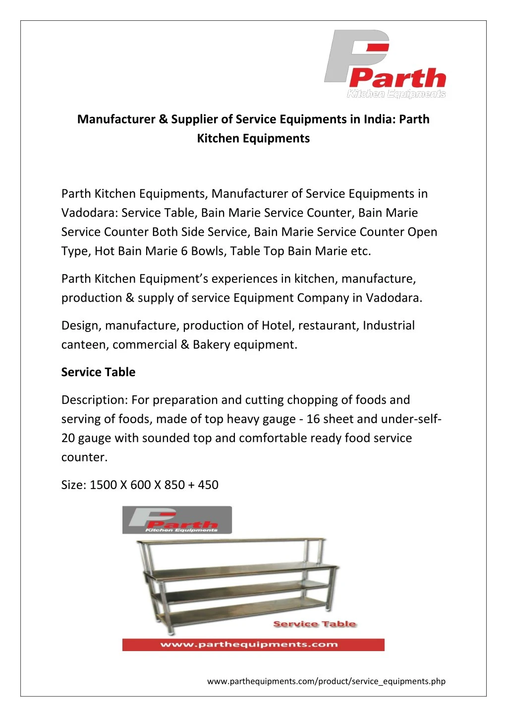 manufacturer supplier of service equipments