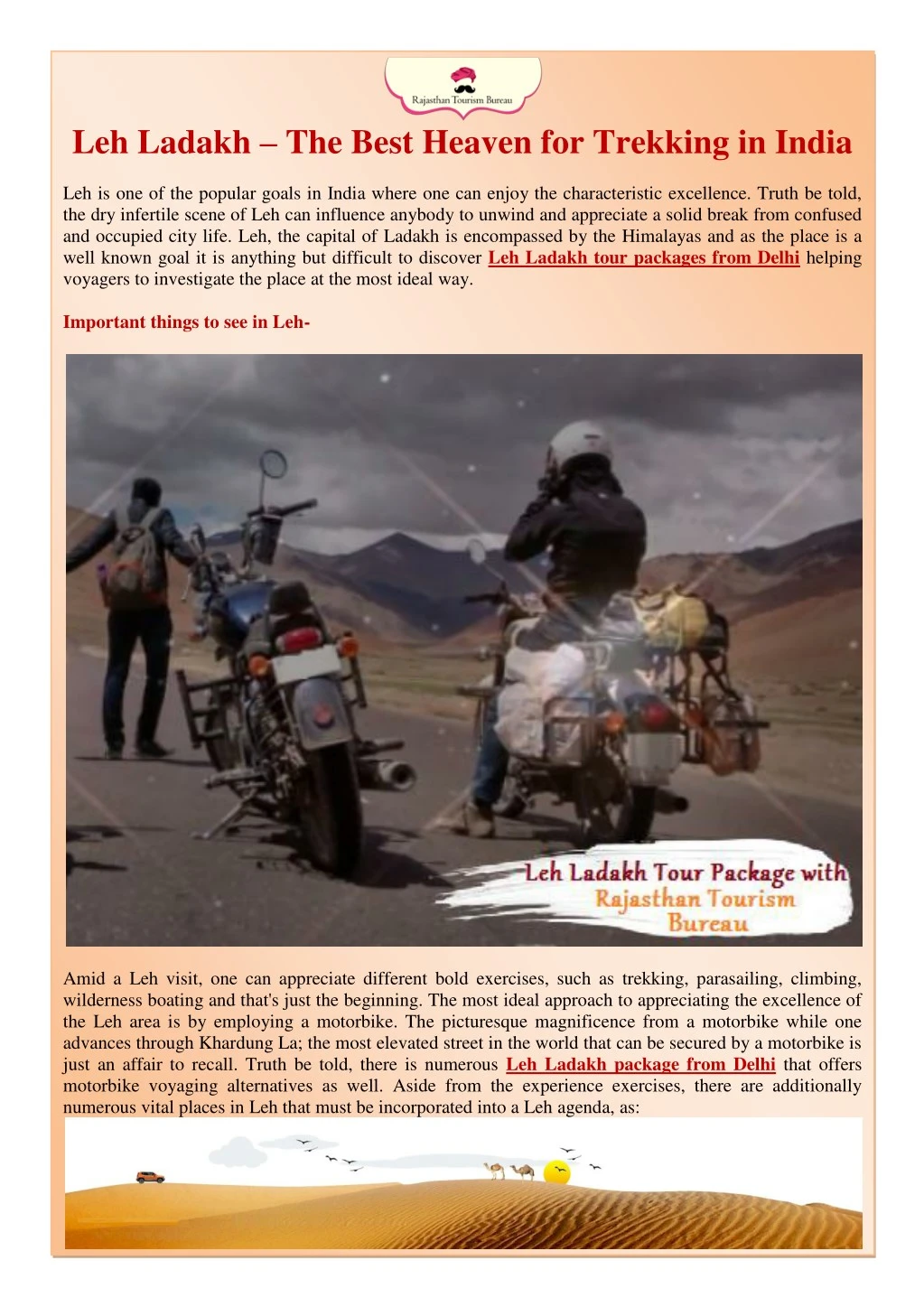 leh ladakh the best heaven for trekking in india