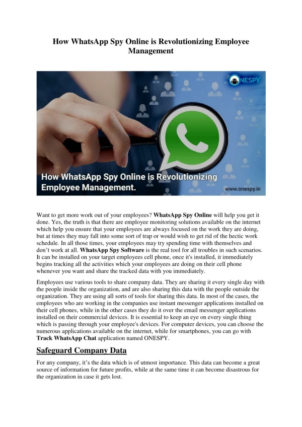 How WhatsApp Spy Online is Revolutionizing Employee Management