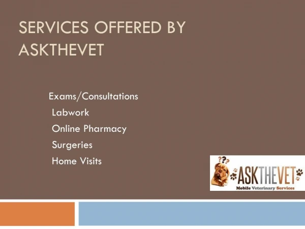 Services offered by AsktheVet