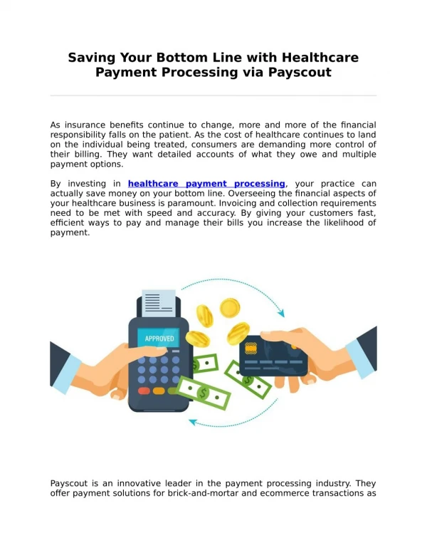 Saving Your Bottom Line with Healthcare Payment Processing via Payscout