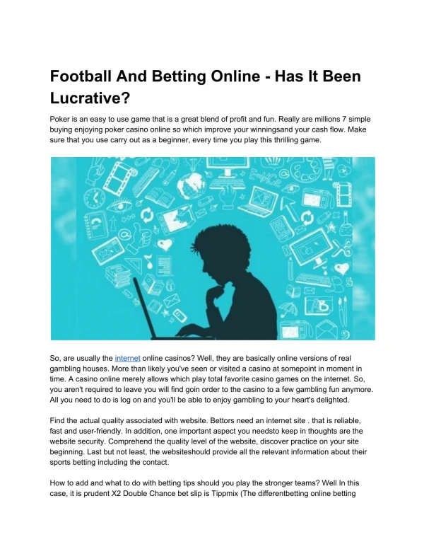 Football And Betting Online - Has It Been Lucrative?