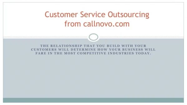 Customer Service Outsourcing from callnovo.com