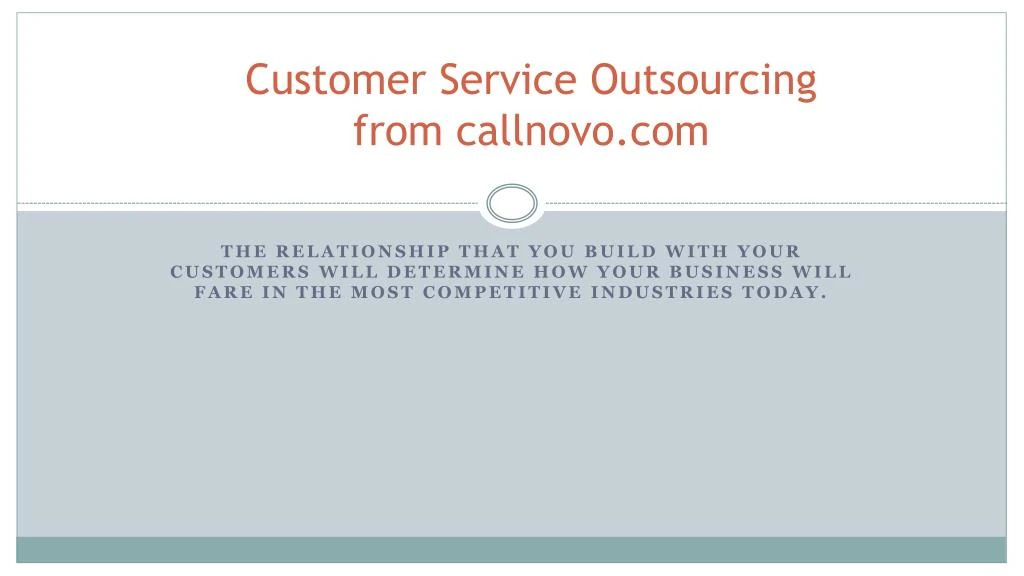 customer service outsourcing from callnovo com