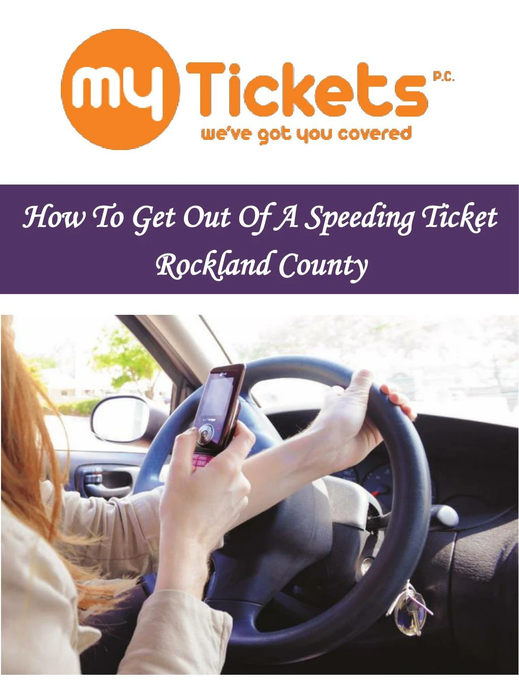 how to get out of a speeding ticket rockland county
