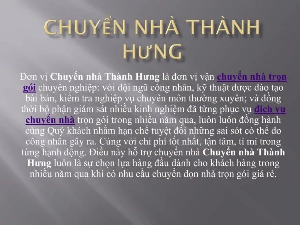 Chuyen nha Thanh Hung