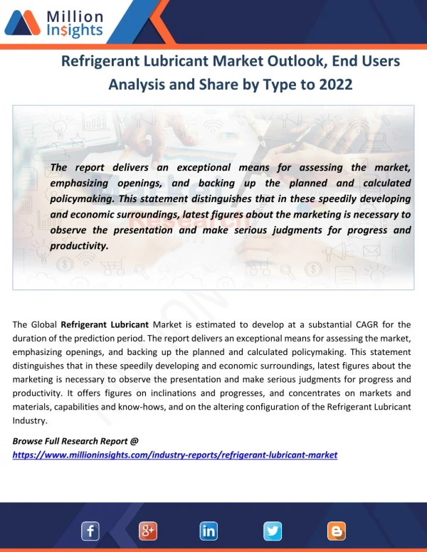 Refrigerant Lubricant Industry Size and Export, Import Analysis 2017-2022