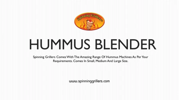 Explore The Wide Range Of Hummus Blender