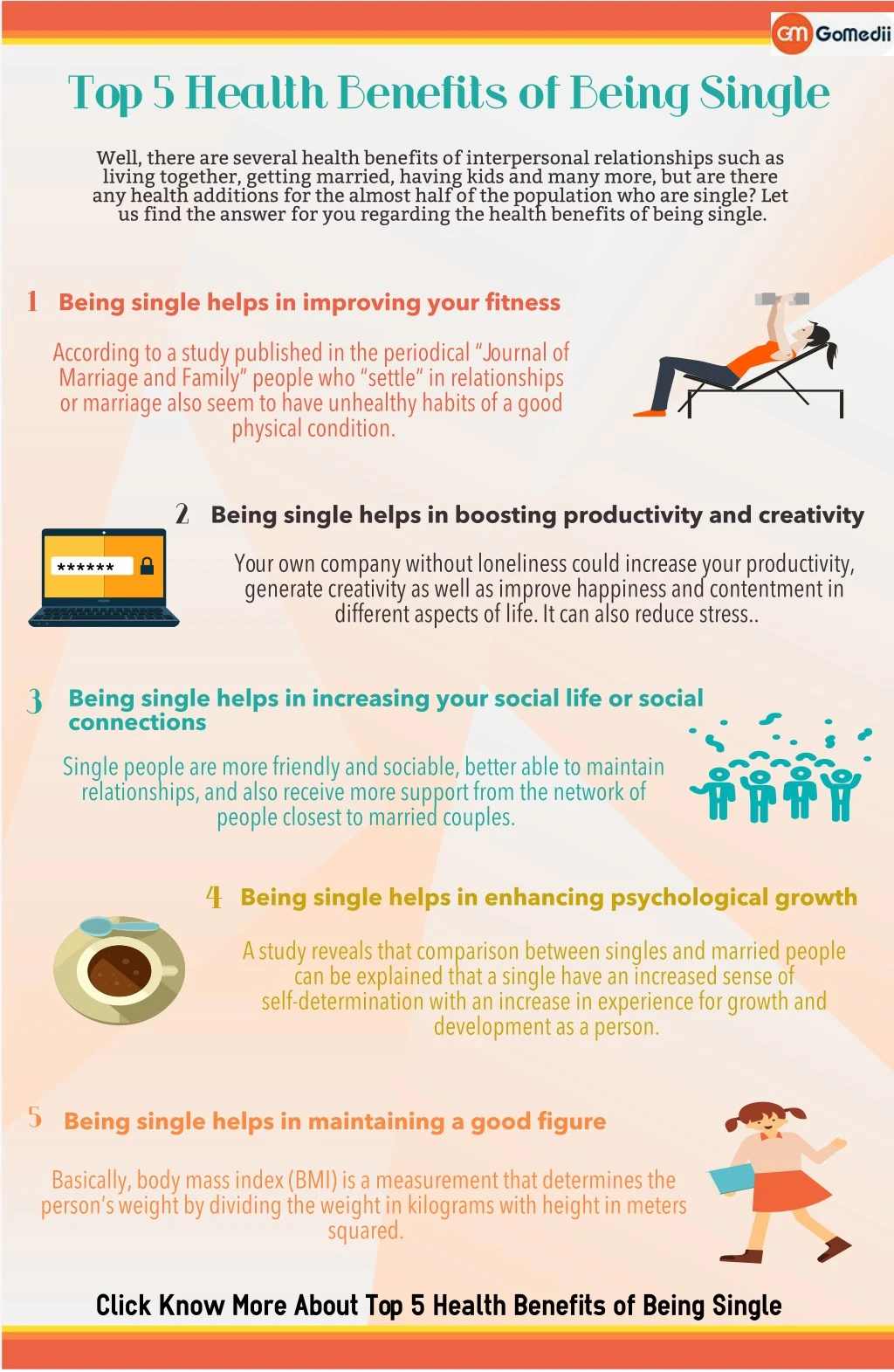 top 5 health benefits of being single