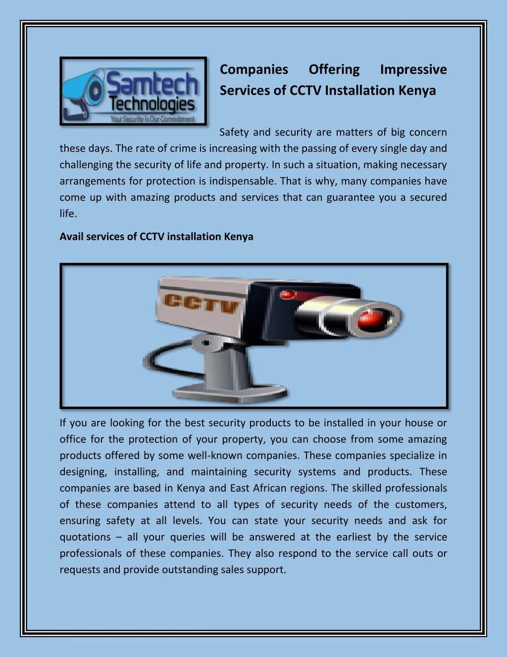 companies services of cctv installation kenya