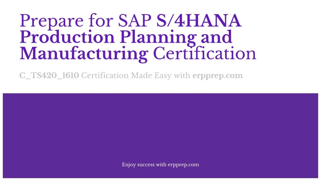 prepare for sap s 4hana production planning