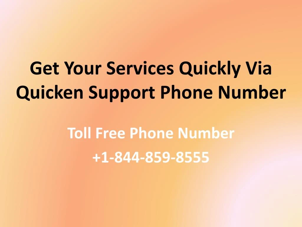 get your services quickly via quicken support phone number
