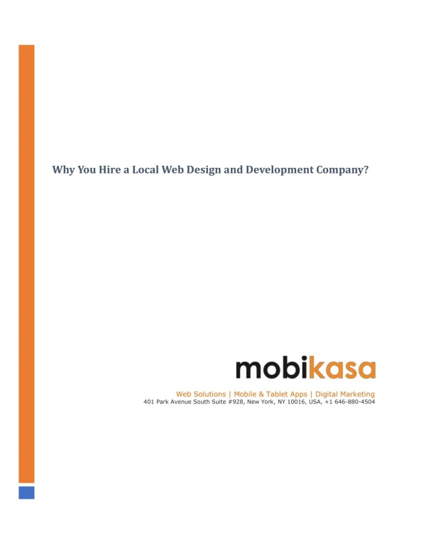 Why you hire a local web design and development company?