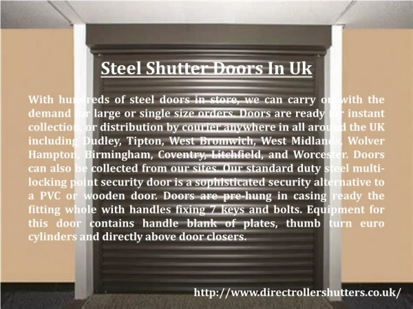 Steel Shutter Doors In Uk