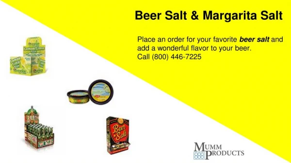 Varieties of Beer Salt & Margarita Salt by Mumm Products