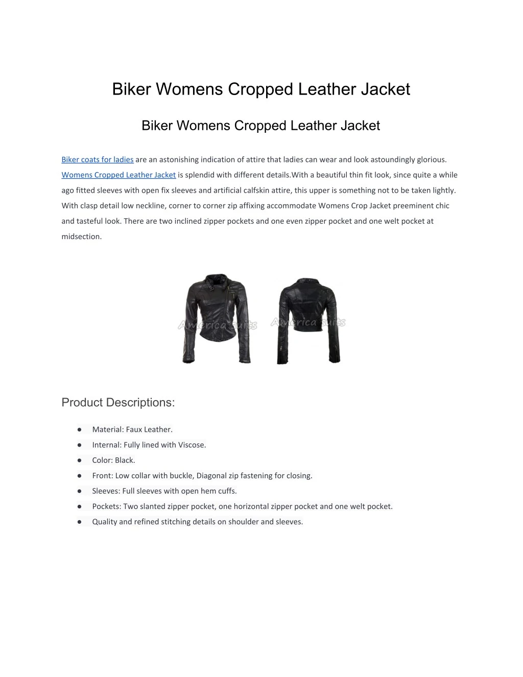 biker womens cropped leather jacket
