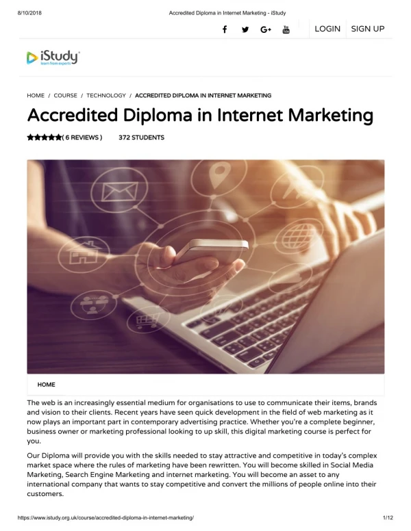Accredited Diploma in Internet Marketing - istudy