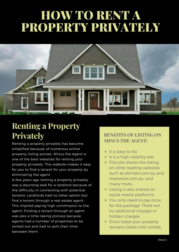 How to Rent a Property Privately?
