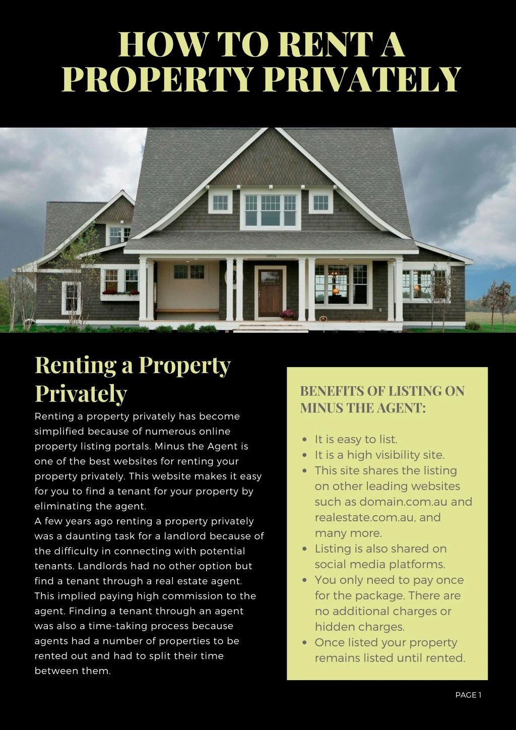 how to rent a property privately