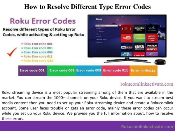 How to Resolve Different Type of Roku Error Codes?