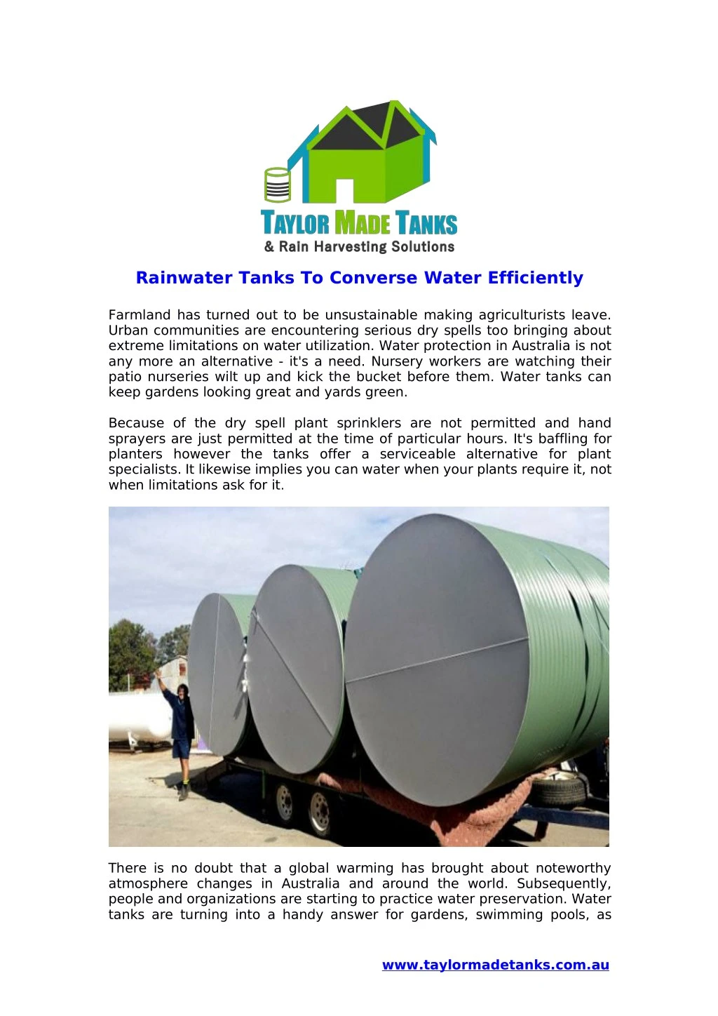 rainwater tanks to converse water efficiently