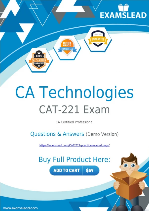 CAT-221 Exam Dumps PDF - Prepare CAT-221 Exam with Latest CAT-221 Dumps