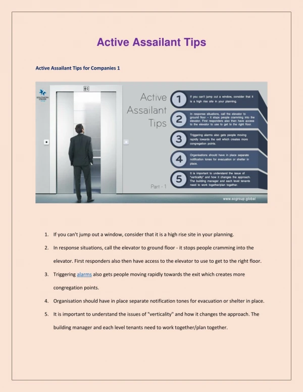 Active Assailant Tips for Companies
