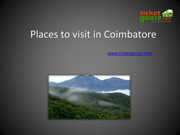Places to visit in Coimbatore!!