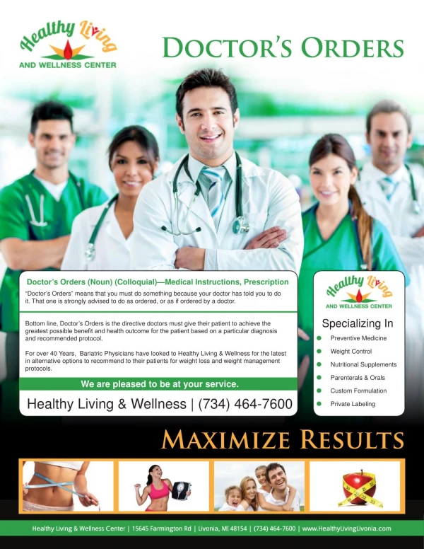 Healthy Living Nutritional Consultant for Weight Loss