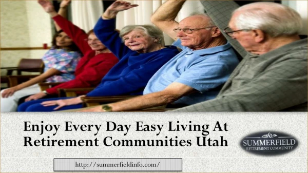 Enjoy Every Day Easy Living At Retirement Communities Utah