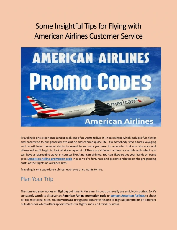 Some Insightful Tips for Flying with American Airlines Customer Service