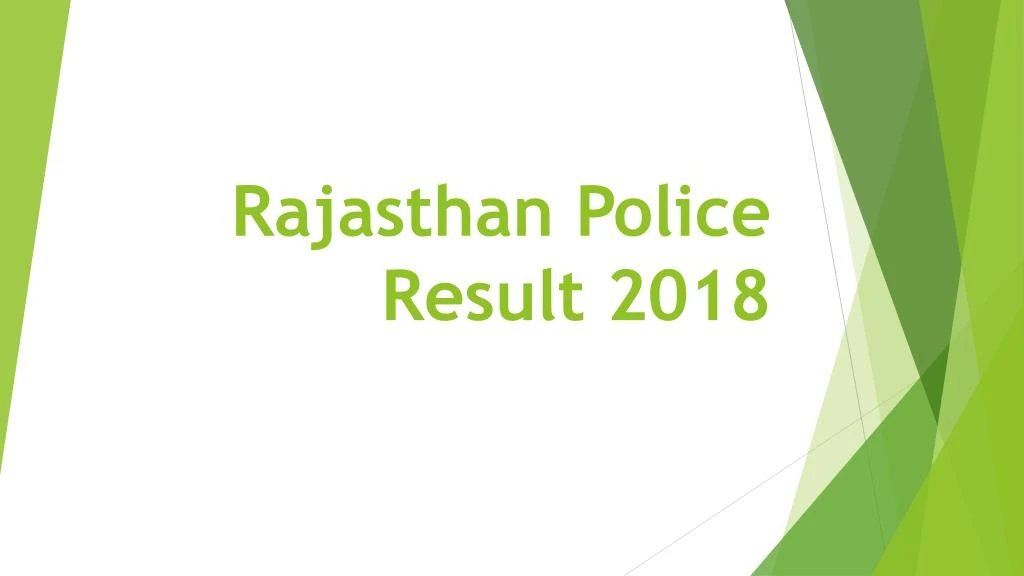 rajasthan police result 2018
