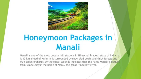Manali Honeymoon Packages | Himachal Travel Time