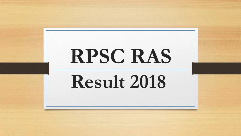 rpsc ras result 2018