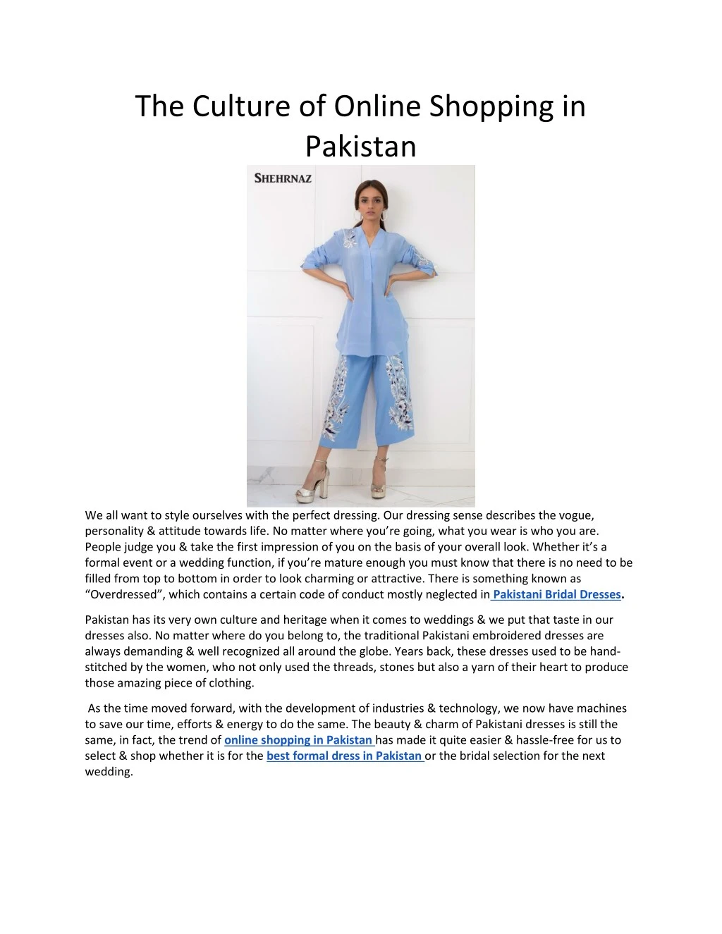 the culture of online shopping in pakistan