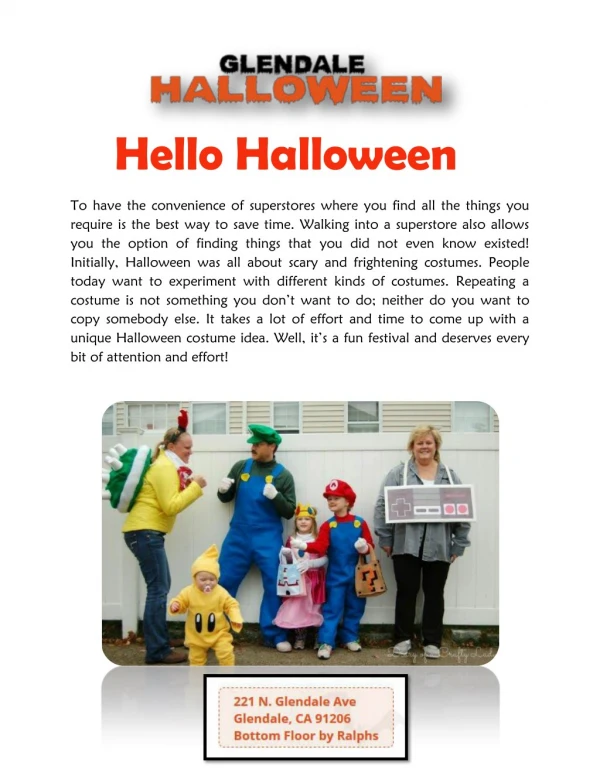 Contact - Glendale Halloween Store