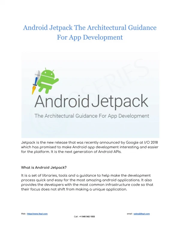 Android Jetpack The Architectural Guidance For App Development