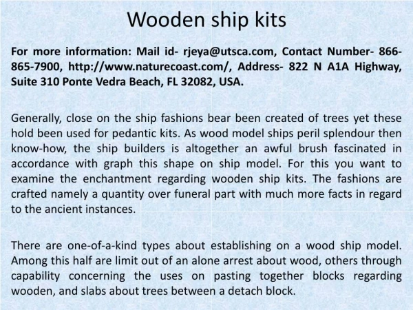 Wooden ship kits