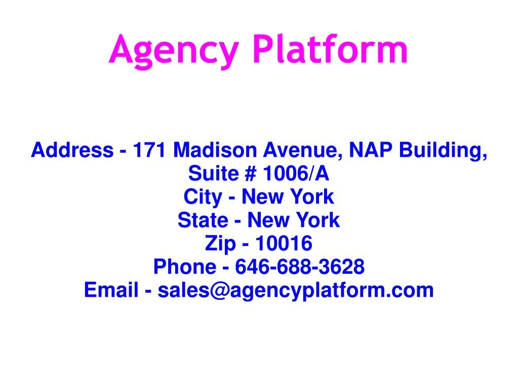 agency platform