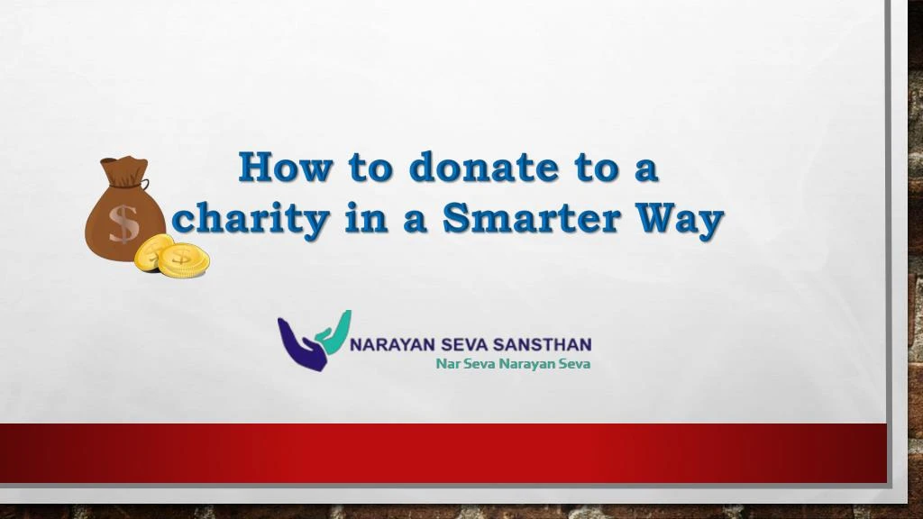 how to donate to a charity in a smarter way