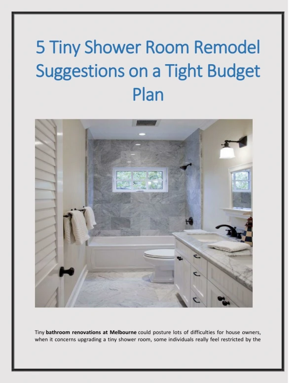 5 Tiny Shower Room Remodel Suggestions on a Tight Budget Plan