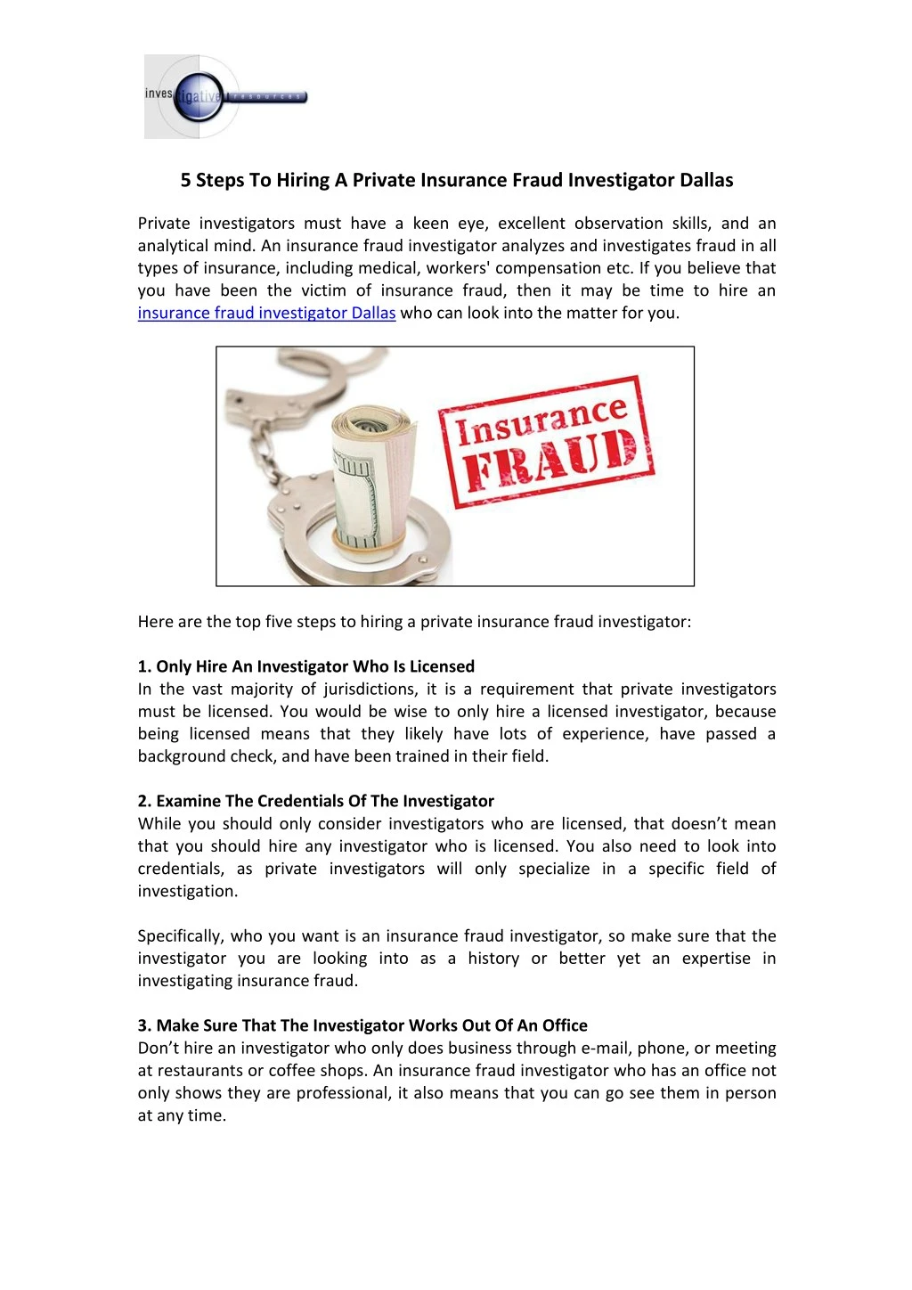 5 steps to hiring a private insurance fraud